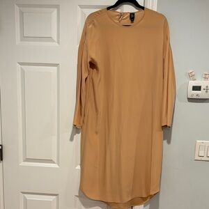 Chic Long Sleeve Tan Dress